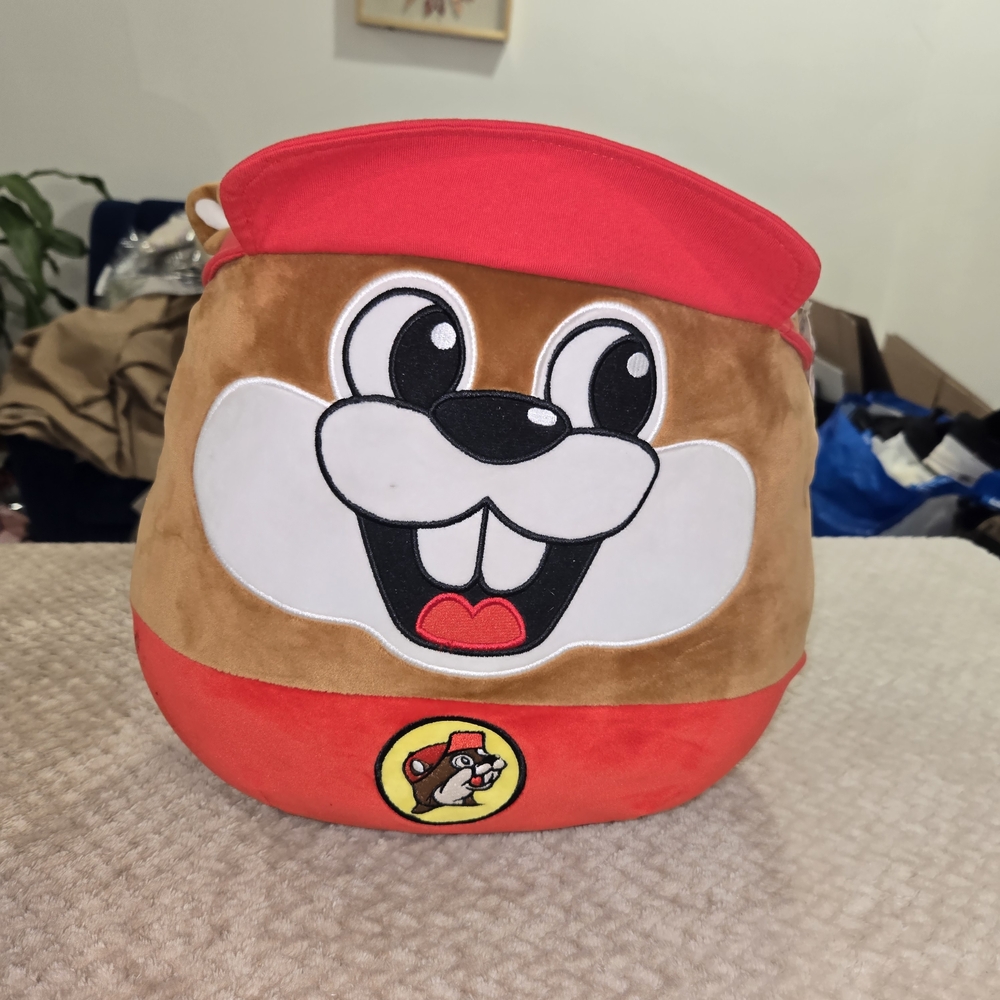 Buc-ee’s Beaver Plush Pillow Red Hat Travel Mascot Soft Stuffed Animal Adorable